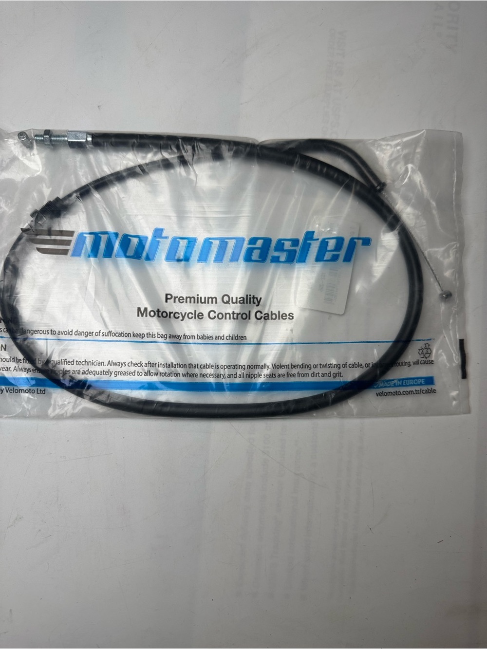 Motomaster Black Motorcycle Control Cable - Throttle/Clutch